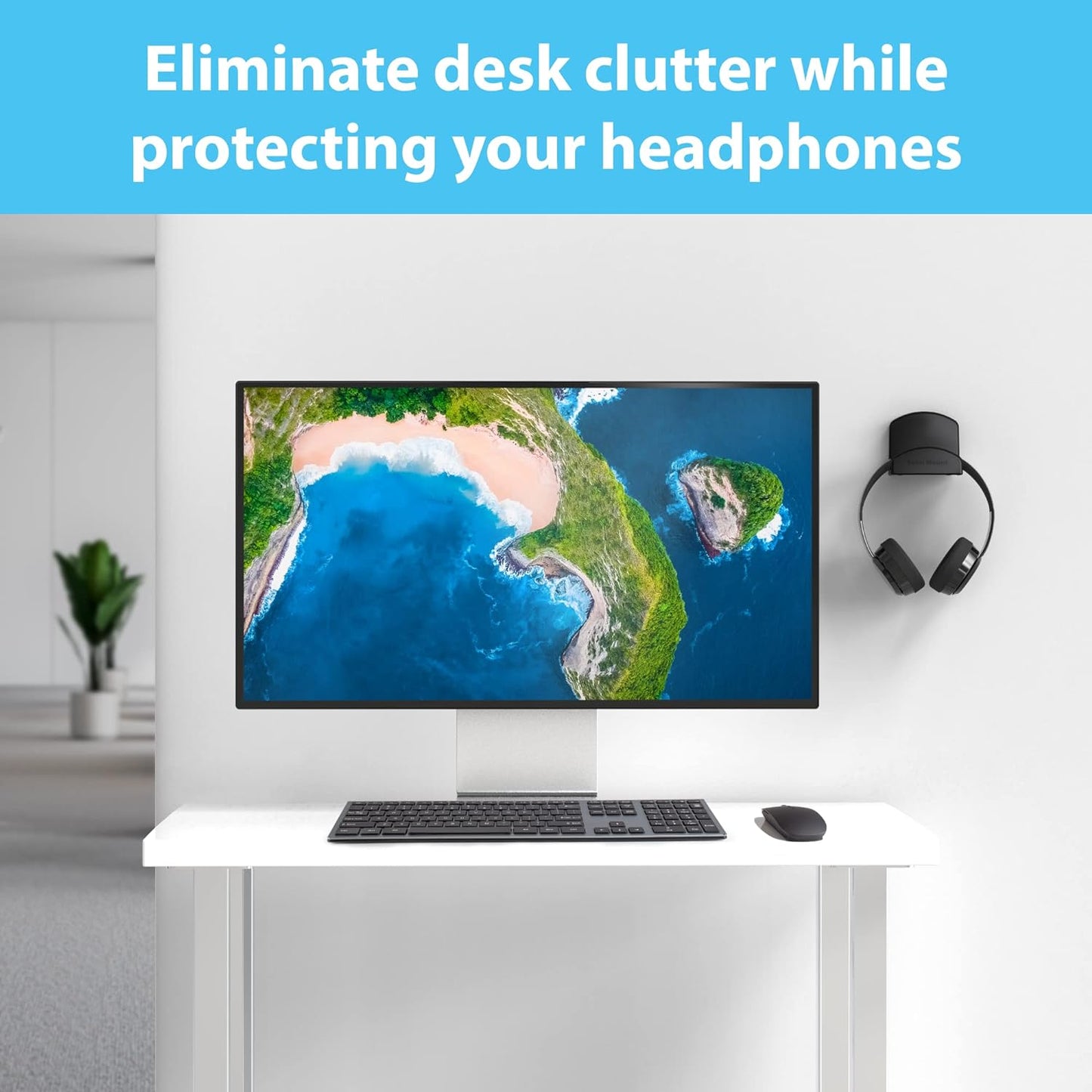 Headphone Hanger with Removable Adhesive