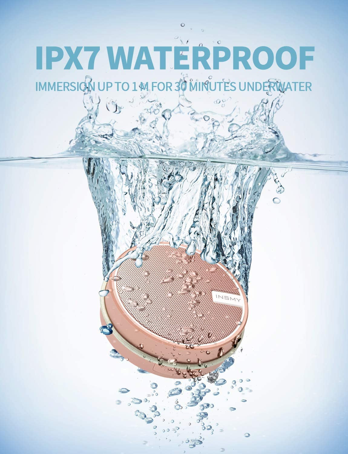 IPX7 Waterproof Bluetooth Shower Speaker: Portable, Loud & Clear Sound