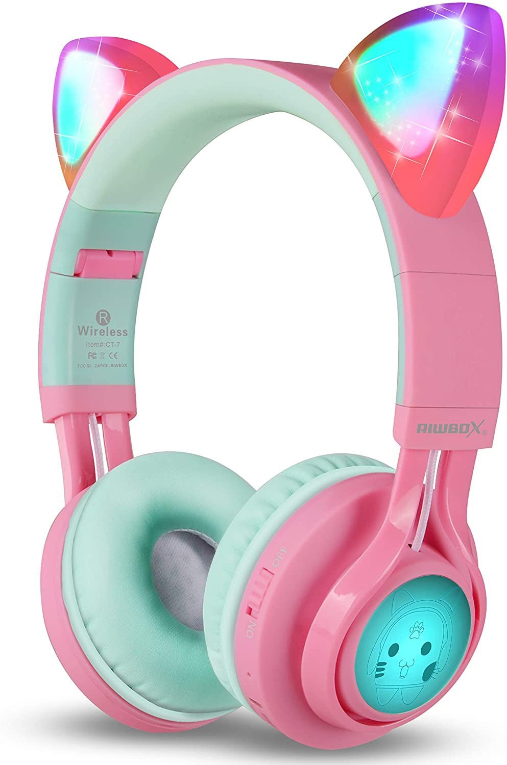 Cat Ear Bluetooth Headphones with LED Lights