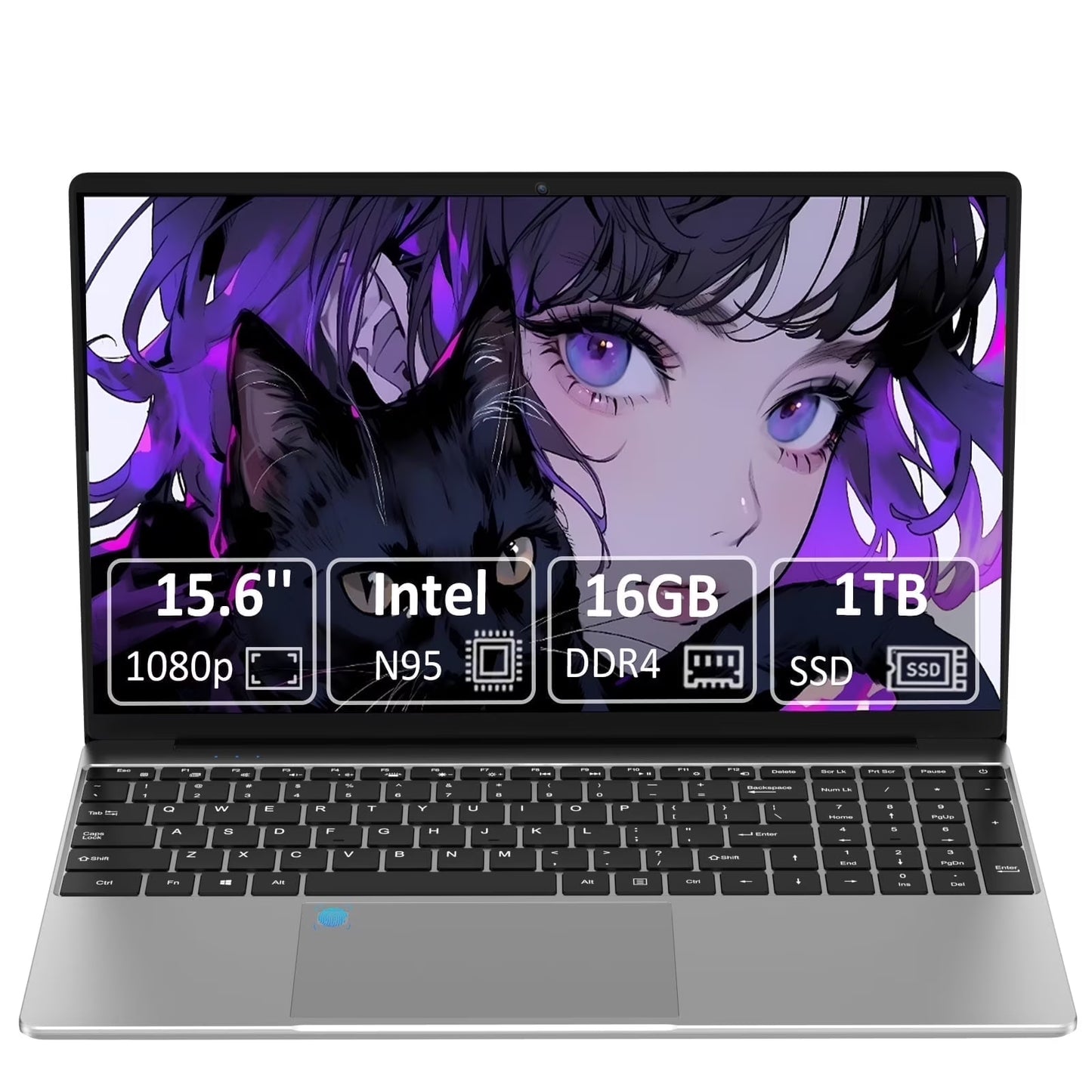 " 15.6"" Laptop, Intel Gen N95, 16GB RAM, 1TB Storage, FHD Display, Fingerprint Reader, Backlit Keyboard"