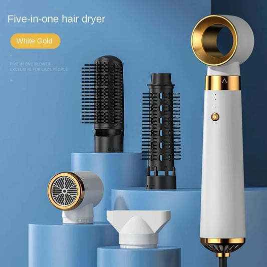 Hot Air Styler Comb 5 in 1 Hair Dryer Automatic Hair Curler Professional Hair Straightener for Household