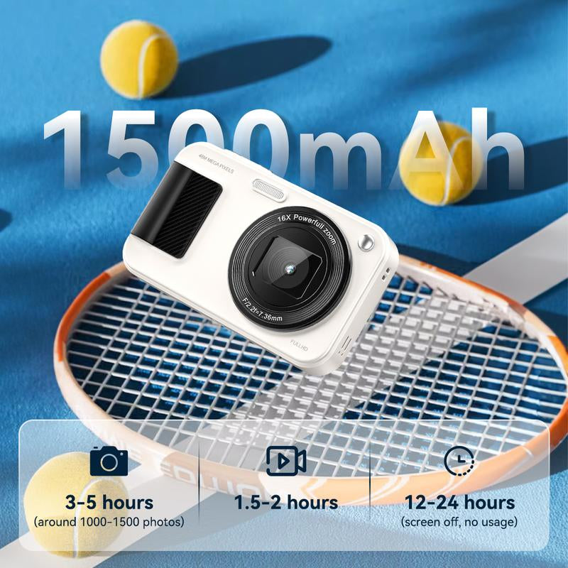 Easy-to-Use 48MP Digital Camera: 1080P Video, 18X Zoom, Auto Focus, Anti-Shake & 2.4" Screen