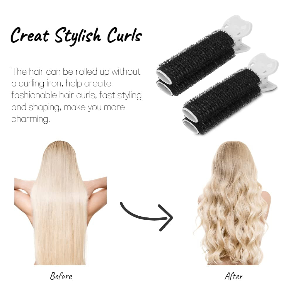 2 Pcs Volumizing Hair Root Clip, Hair Volume Curler Clips, Fluffy Hair Volumizing Clips, Hair Styling Tool for DIY Curly Hair(Black)