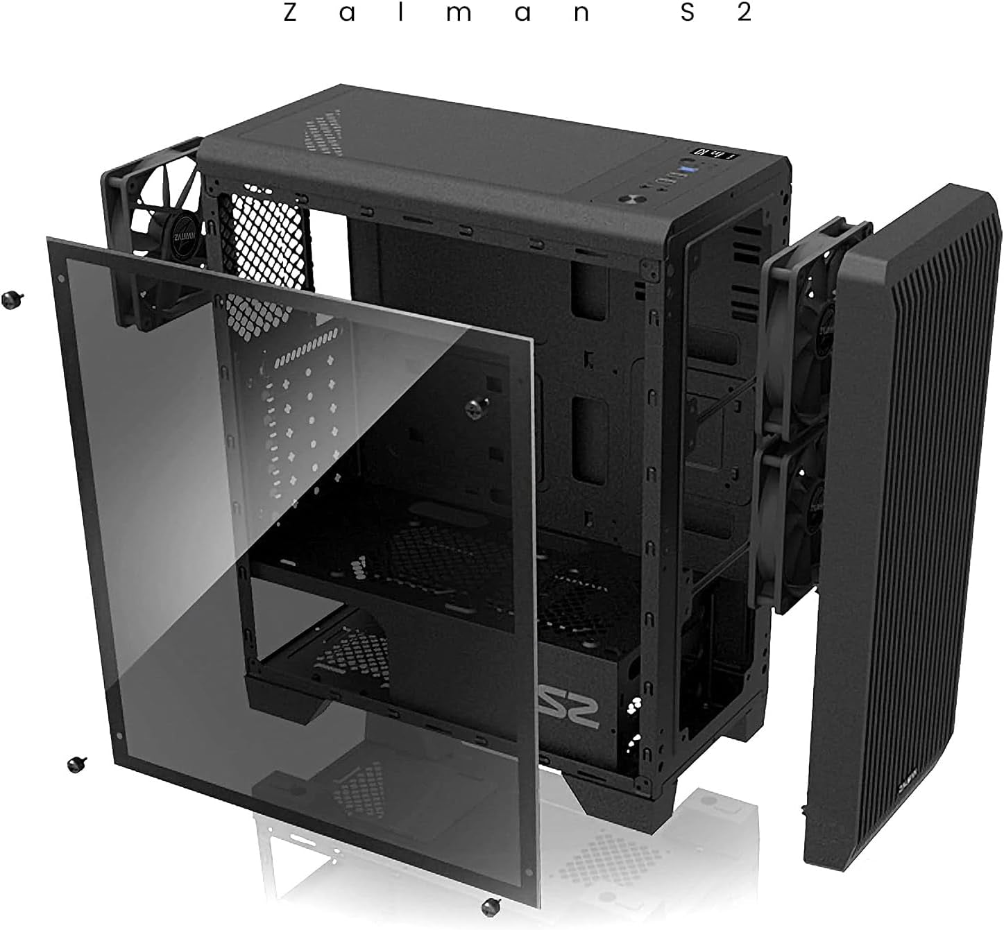 S2 ATX Mid-Tower PC Case, 3 X Pre-Installed 120Mm  Quiet Fans (Support up to 8 Fans), High Airflow Mesh Front Panel, Support Gpus up to 330Mm, USB 3.0