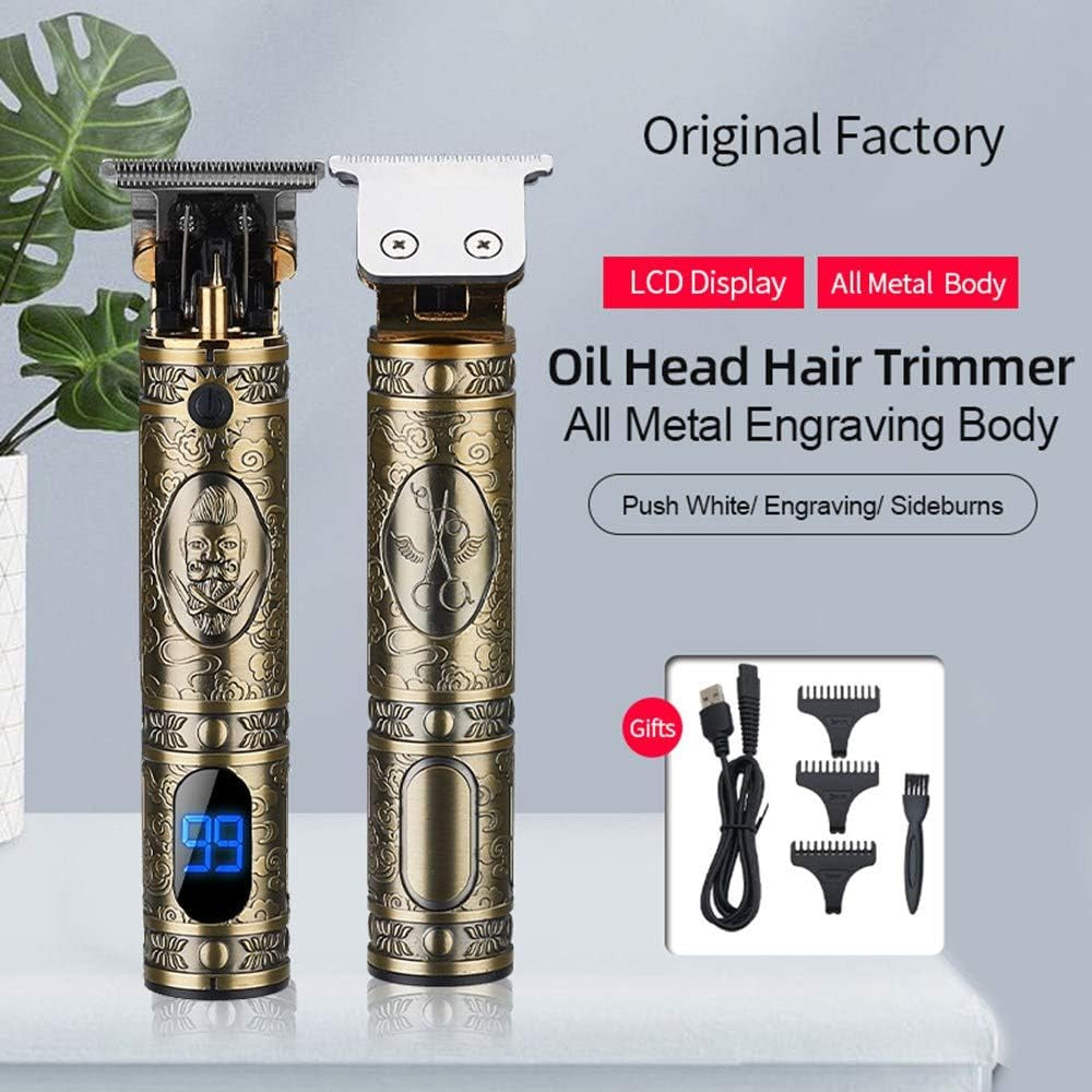 Beard Trimmer Hair Clippers for Men, Professional T-Blade Trimmer Cordless Rechargeable Hair Edgers Clippers Electric Beard Shaver with LED Display