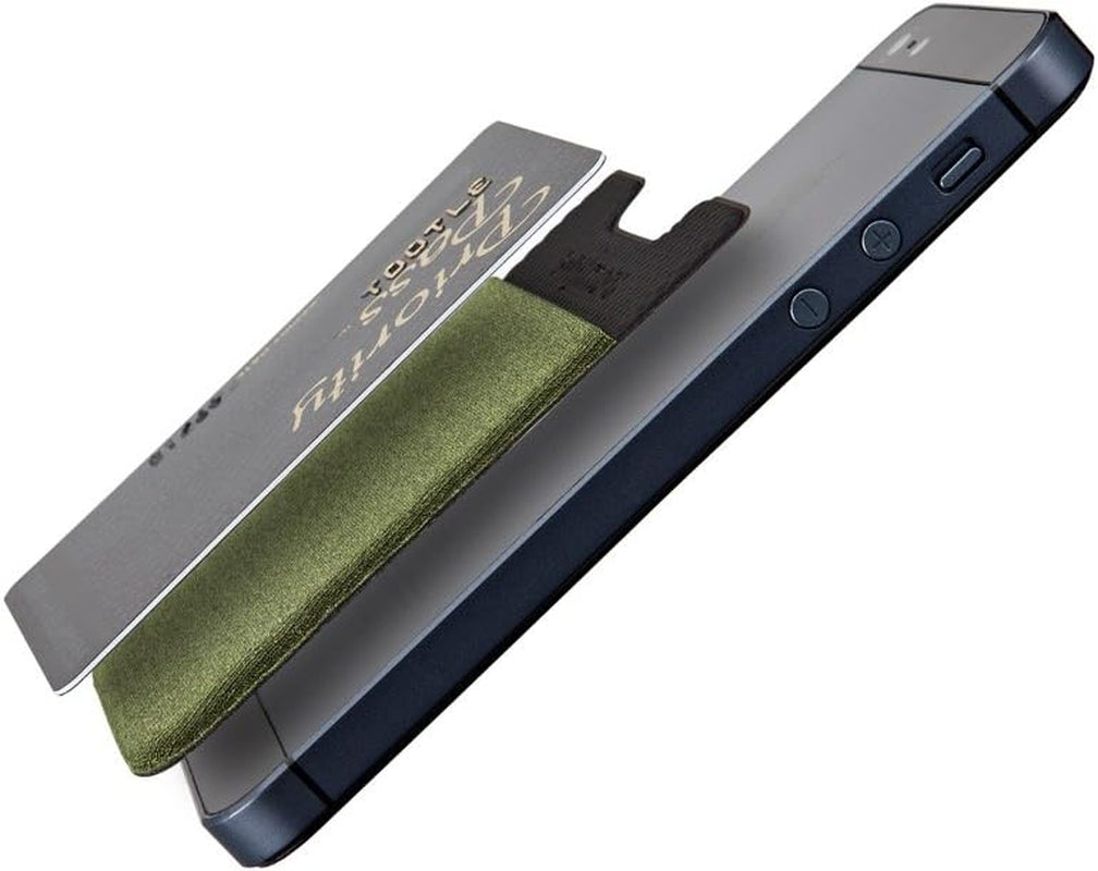 Basic Cell Phone Wallet Stick On, Card Holder for Back of Phone Working as Adhesive Stretchy Iphone Wallet. Sinji Pouch Basic 2 Black