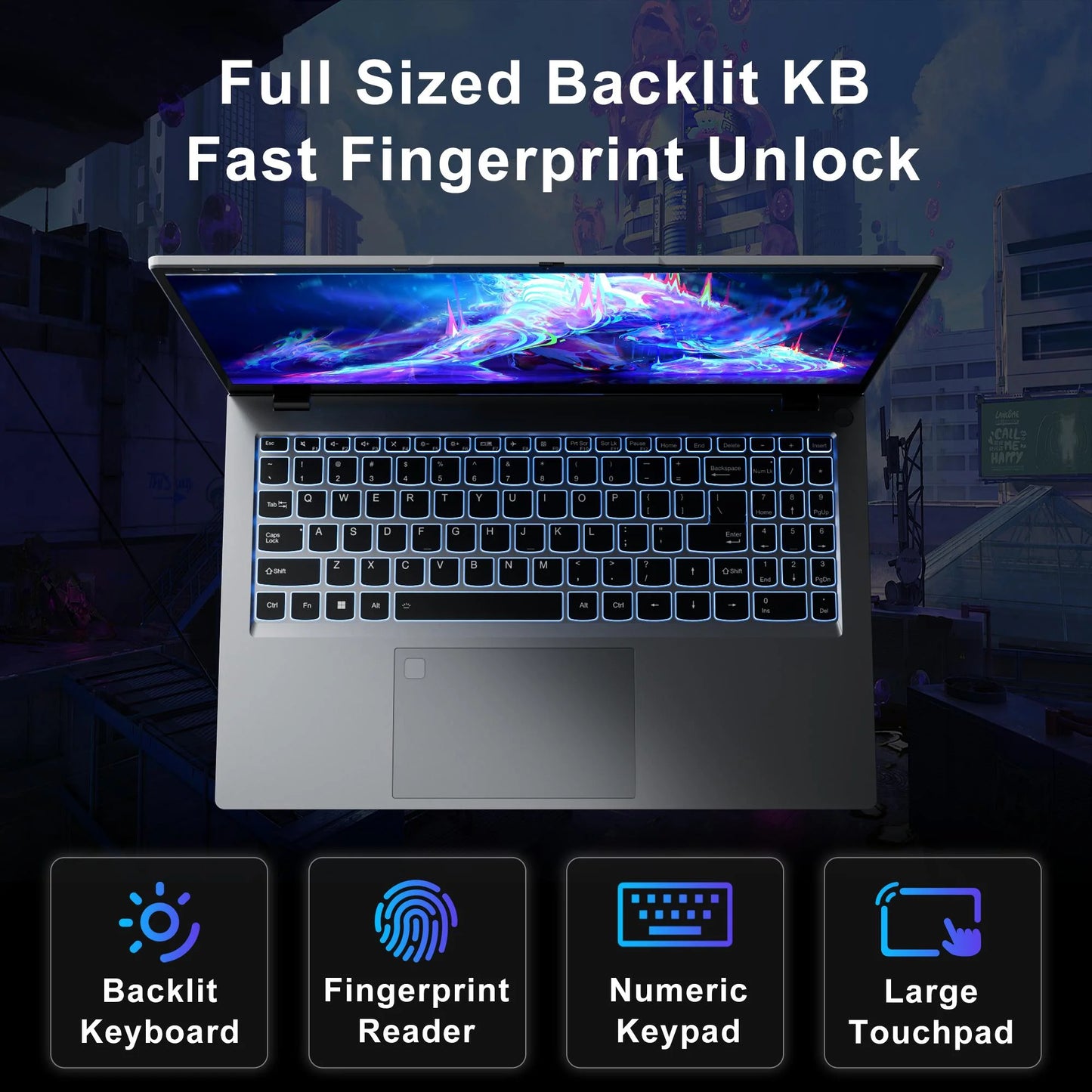 15.6" Windows 11 Laptop, Dual 16GB DDR4 512GB SSD, Intel Core I5 1240P, 12 Core up 4.4Ghz, Office 2024 Fingerprint Backlit KB Wifi 6 BT5.2, Laptop Computer for Business, Student, Light Gaming