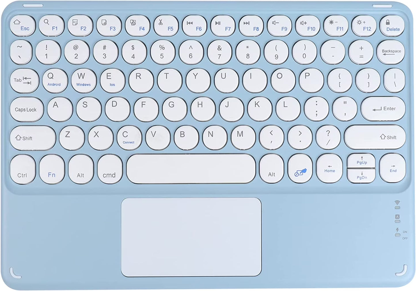 Wireless Bluetooth Keyboard with Touchpad for Ipad, Portable Mini Small Universal Rechargeable 10 Inch Ultra-Slim Wireless Keyboard for Tablet Smartphone PC Computer Laptop Windows Android Ios