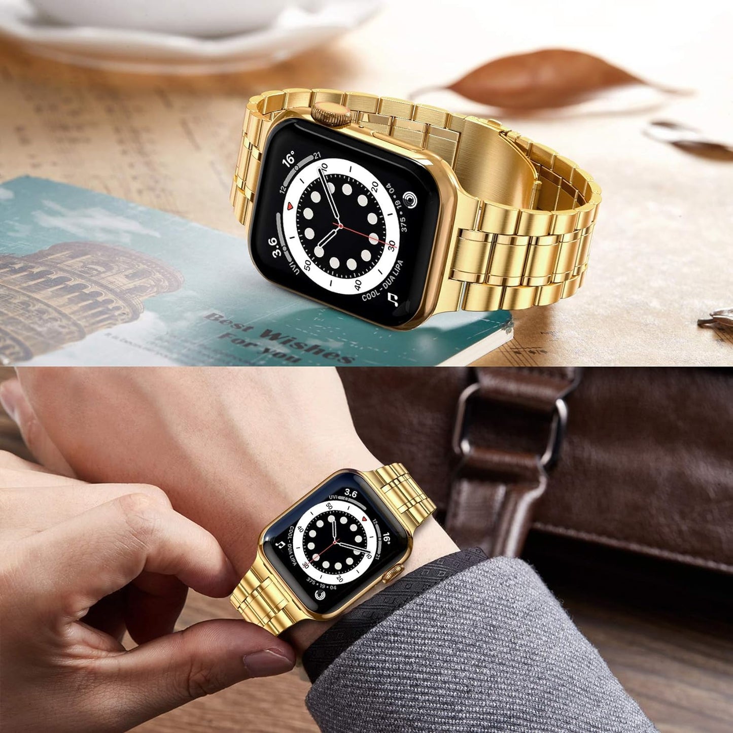 Stylish Gold Band & Case for Apple Watch (42/44mm)