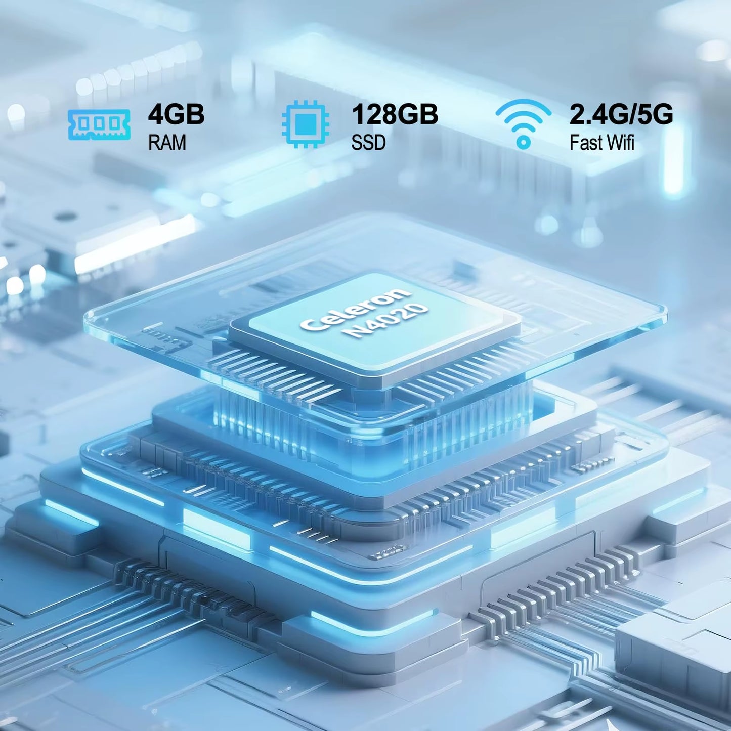 Azeyou 11.6" Full HD Laptop, N4000 (Up to 2.8Ghz) Notebook 4GB Ram,4000Mah, Russian - English Keyboard Language OS 11 Pro System