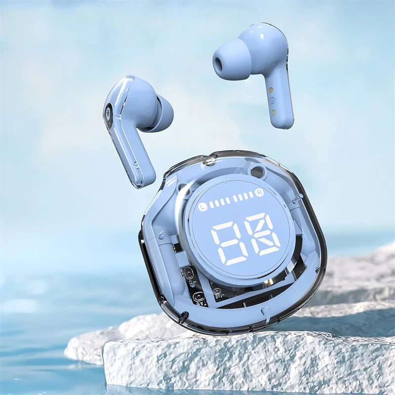 T8 PRO Tws Bluetooth Earbuds Transparent with LED Digital Display Wireless In-Ear Earphone for Xiaomi Huawei Iphone Headphone