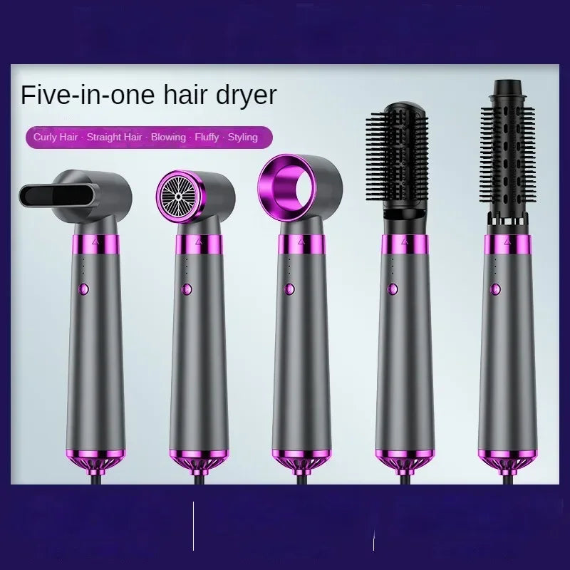 Hot Air Styler Comb 5 in 1 Hair Dryer Automatic Hair Curler Professional Hair Straightener for Household