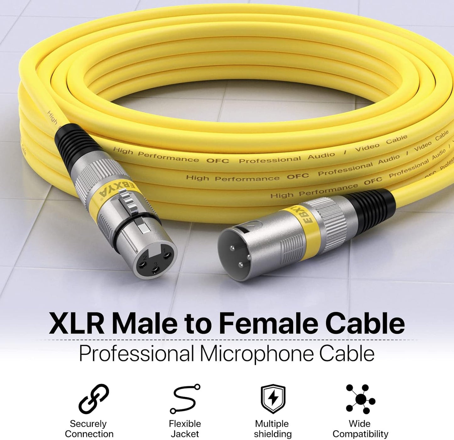 XLR Cable 6 Ft Short 10 Color Packs - Mic Cable with XLR Male to Female Patch Cable,