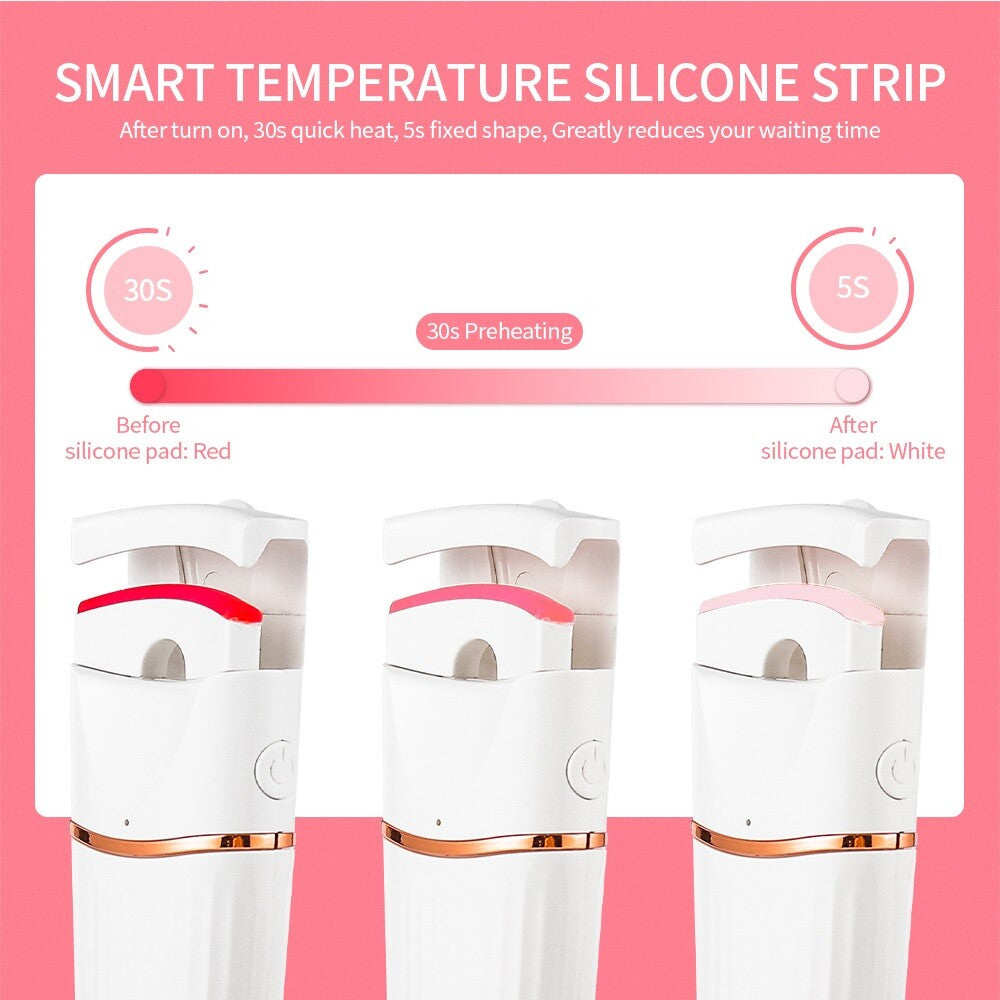 Electric Smart Heated Eyelash Curler Makeup Long Lasting Lashes Curl Beauty Tool