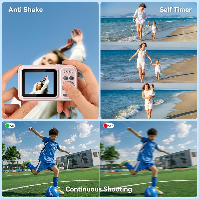 Easy-to-Use 48MP Digital Camera: 1080P Video, 18X Zoom, Auto Focus, Anti-Shake & 2.4" Screen