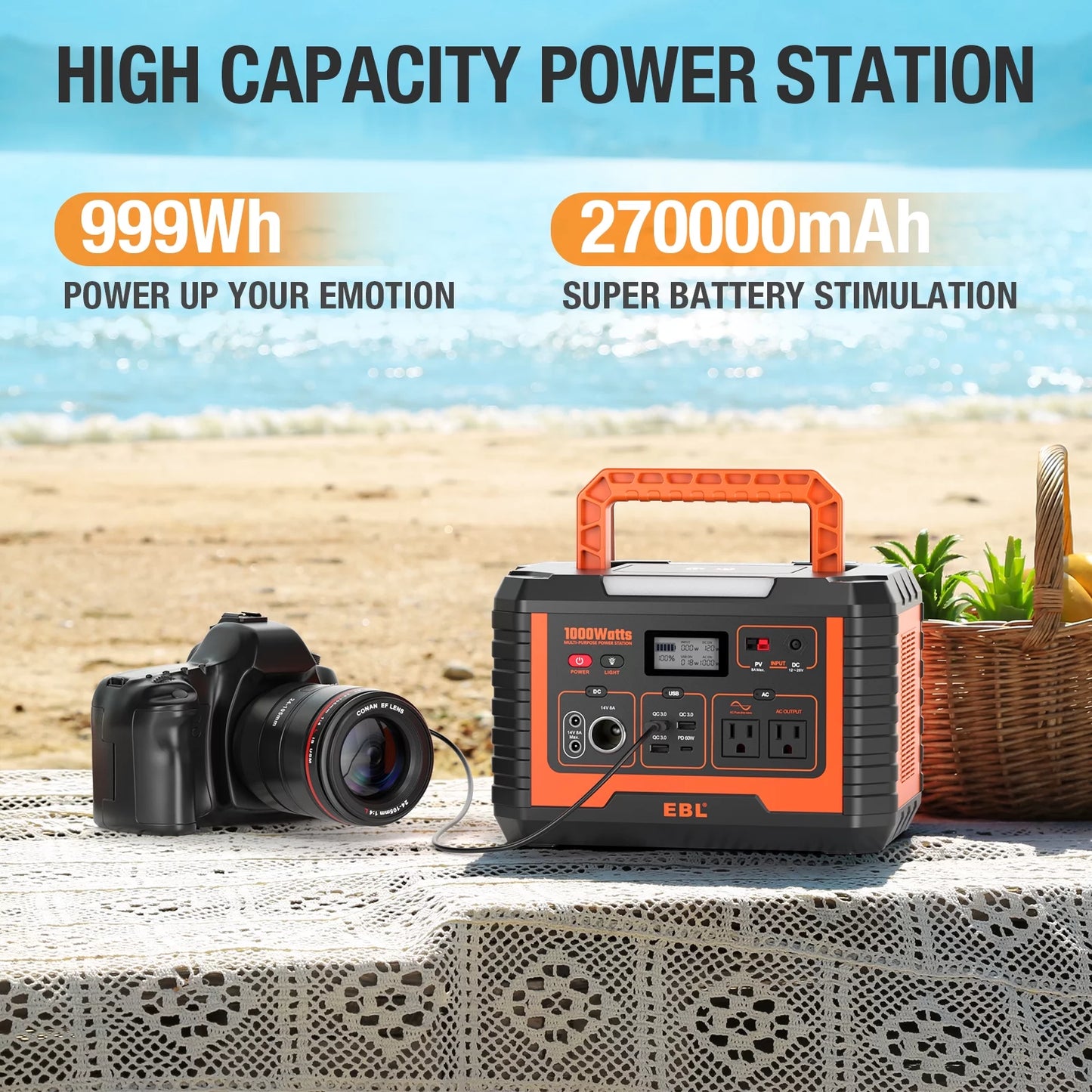 1000W Continuous Portable Power Station