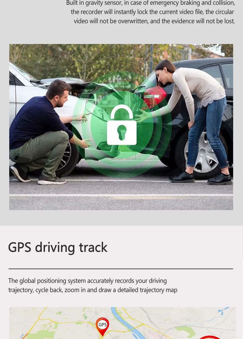 10-Inch for Car Touch Screen Video Recorder Rearview Mirror Dash Cam Front and Rear Camera Mirror DVR (Rear Camera Optional)