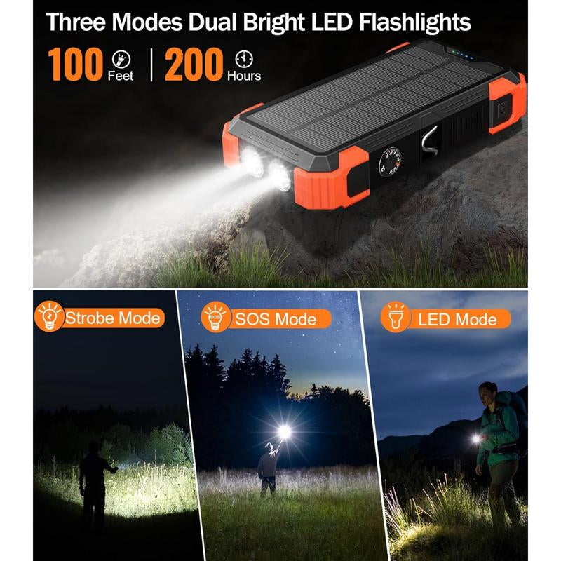 42800mAh Solar Power Bank: Wireless, 4 Cables, 7 Outputs, Fast Charging