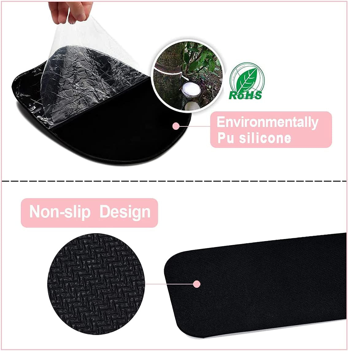 Ergonomic Memory Foam Wrist Rest Set: Pink, Keyboard & Mouse Support