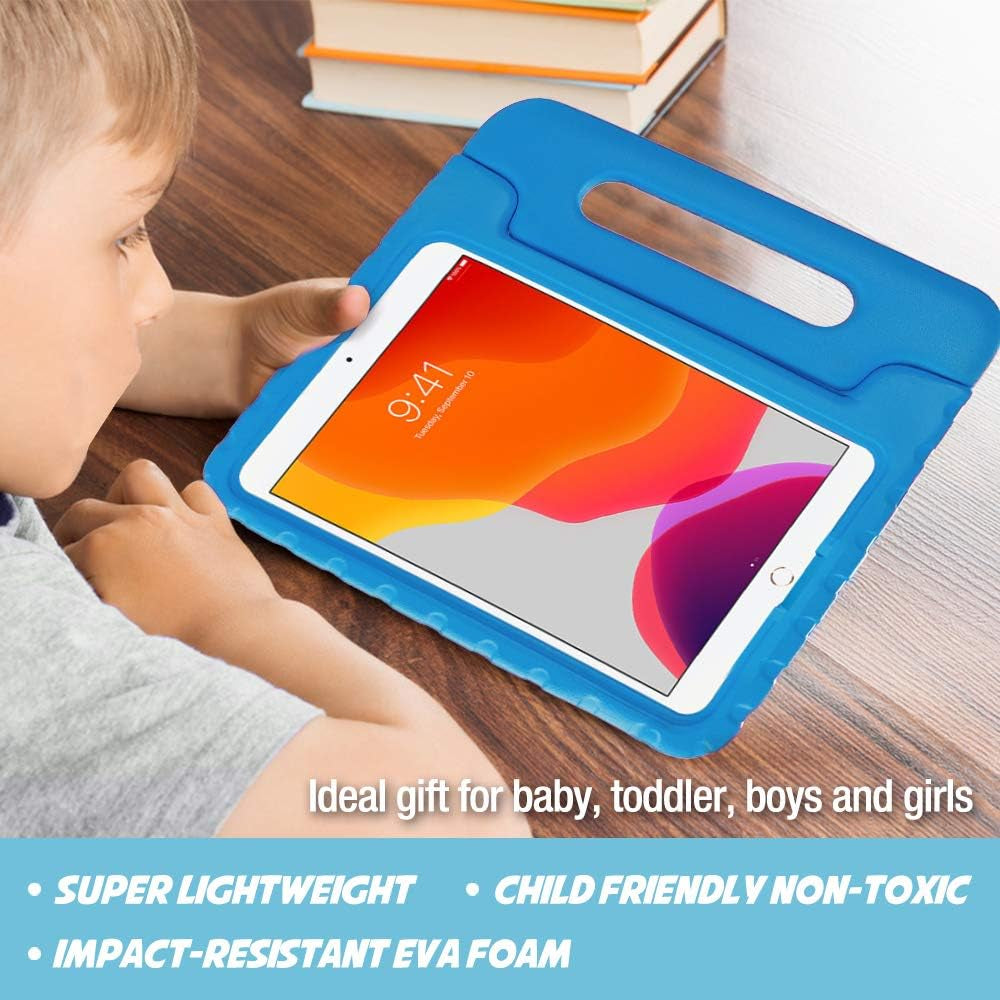Shockproof Kids iPad Case with Handle for 10.2" (9th/8th/7th Gen), 10.5" Air/Pro: Lightweight & Convertible