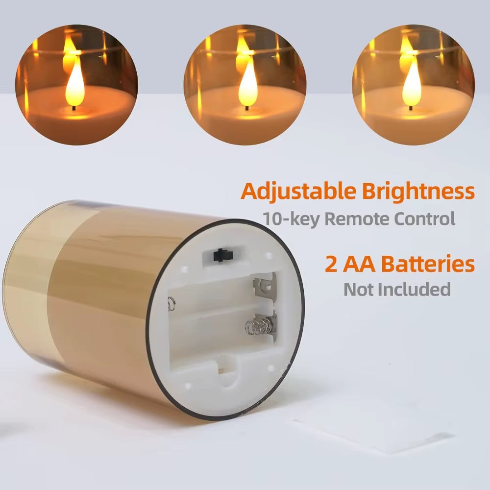 LED Acrylic Candle Set with Remote & Timer