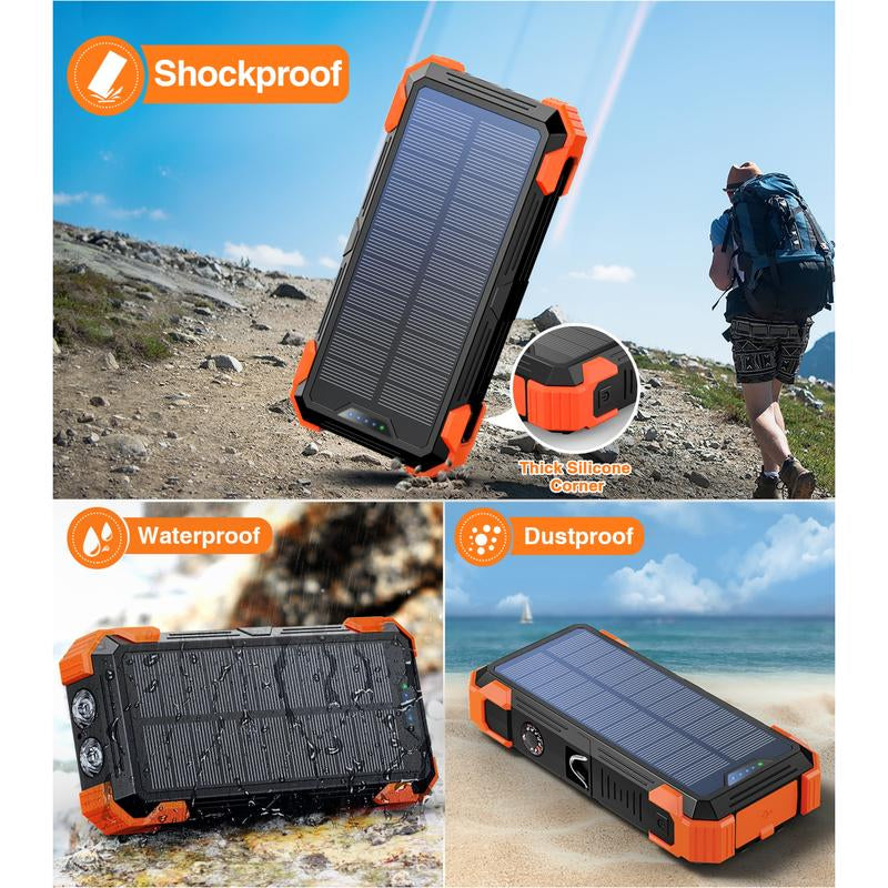 42800mAh Solar Power Bank: Wireless, 4 Cables, 7 Outputs, Fast Charging