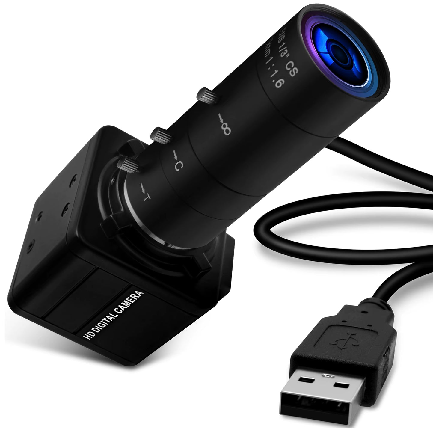 16MP Webcam 4656X3496 Ultra HD Web Camera IMX298 UVC 10X Zoom Mini USB Camera for Industrial Inspection, Photograph,Security