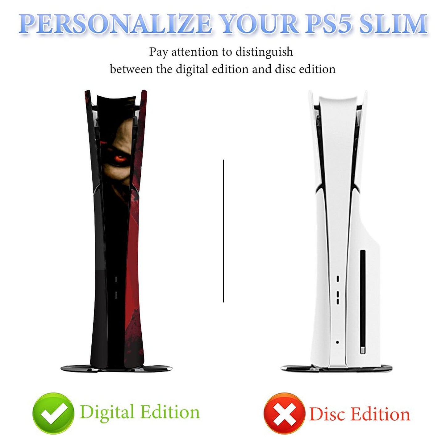 Console Skin Kit – Queen of the Scream – Compatible with PlayStation 5 Slim Digital Edition