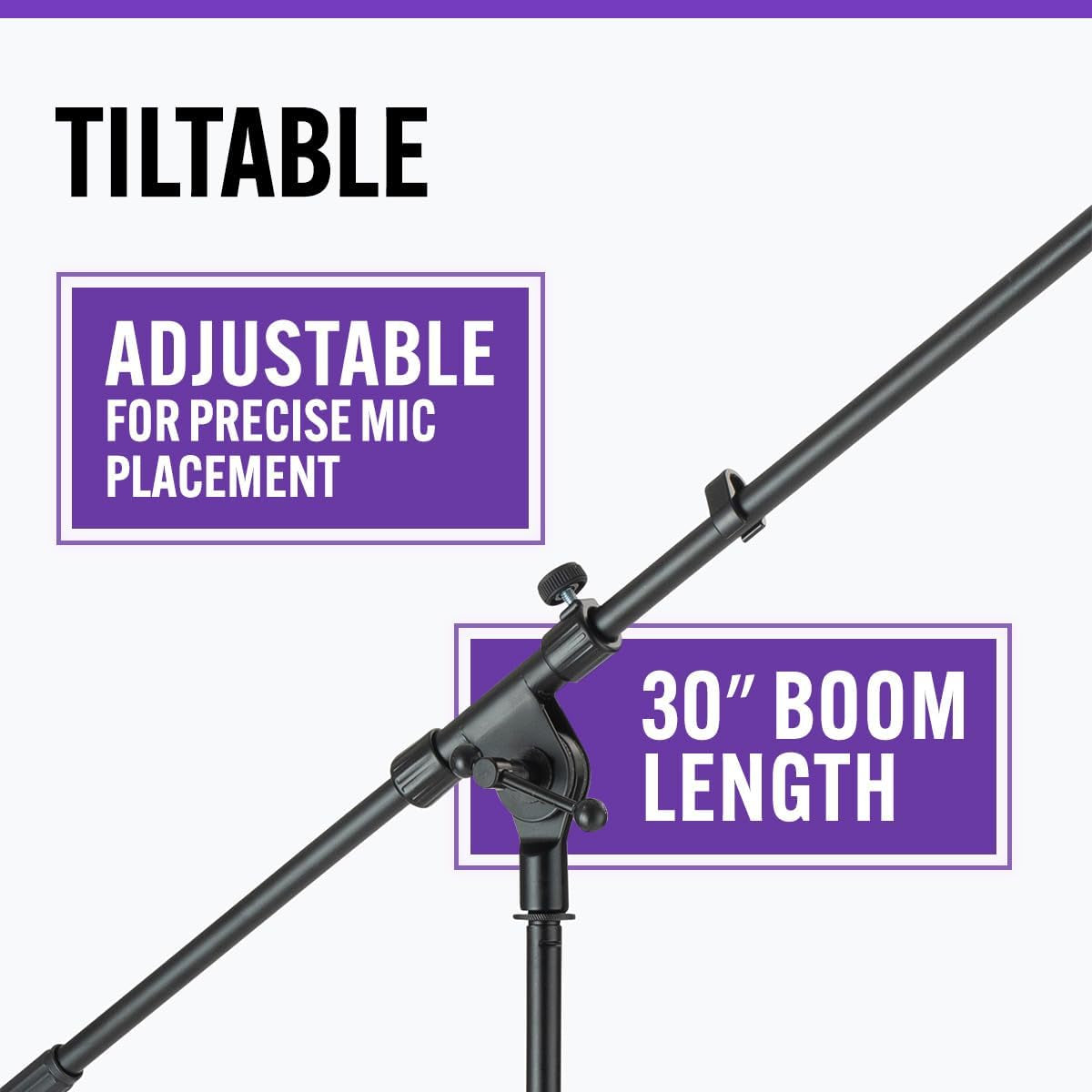 MS7701B Tripod Microphone Boom Stand, Black