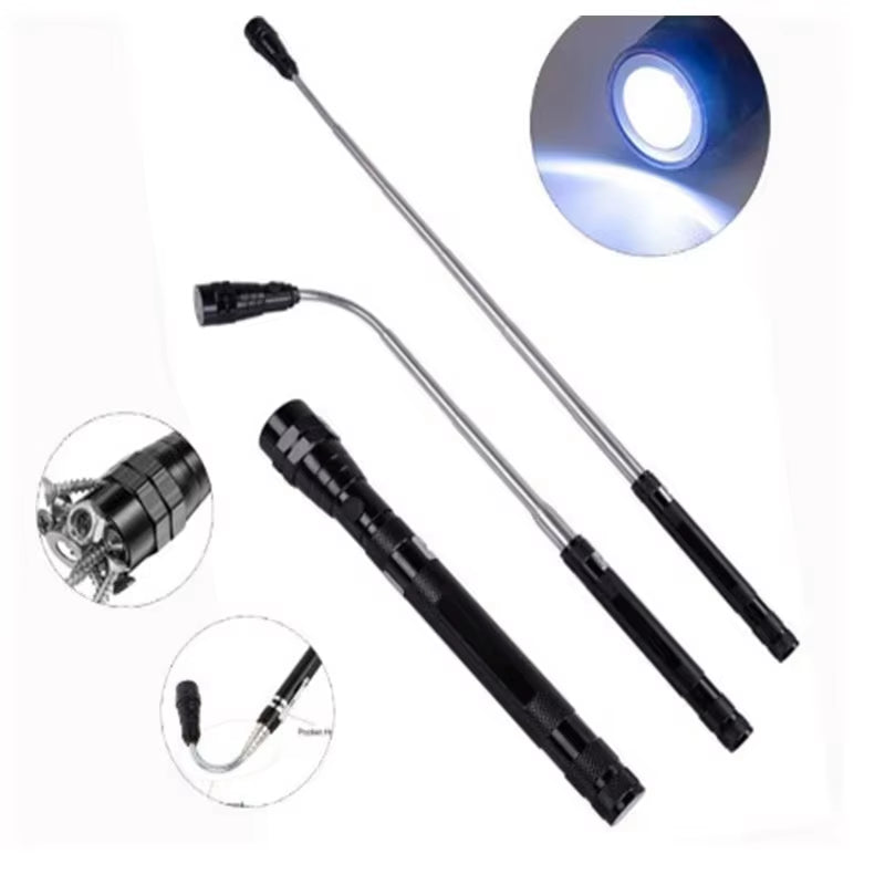 360 Degree Flexible LED Flashlight Magnetized Head Telescopic 3 LED Torch Flashlight Magnetic Pick up Tool Lamp Light
