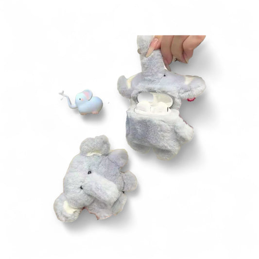 Cute Elephant AirPods Case - Protective Silicone Cover for AirPods