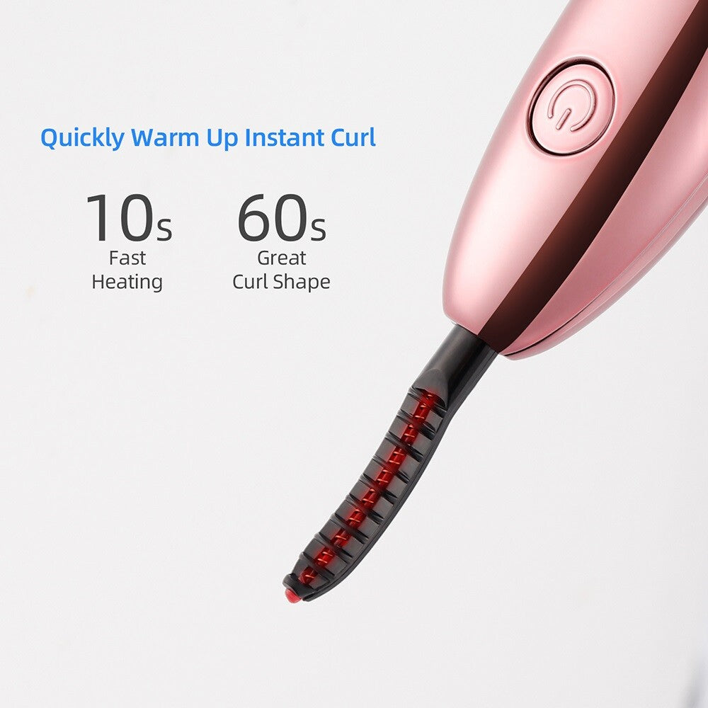Mini Electric Heated Eyelash Curler Long Lasting Quick Heating Eyelash Brush
