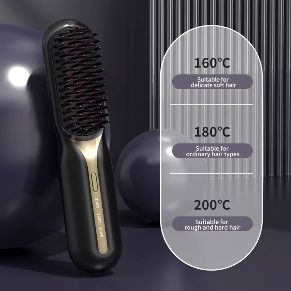 Cordless Professional Hair Straightener Hot Heating Comb Electric Brush for Hair Smoothing Iron Negative Ion Hair Styling Tool