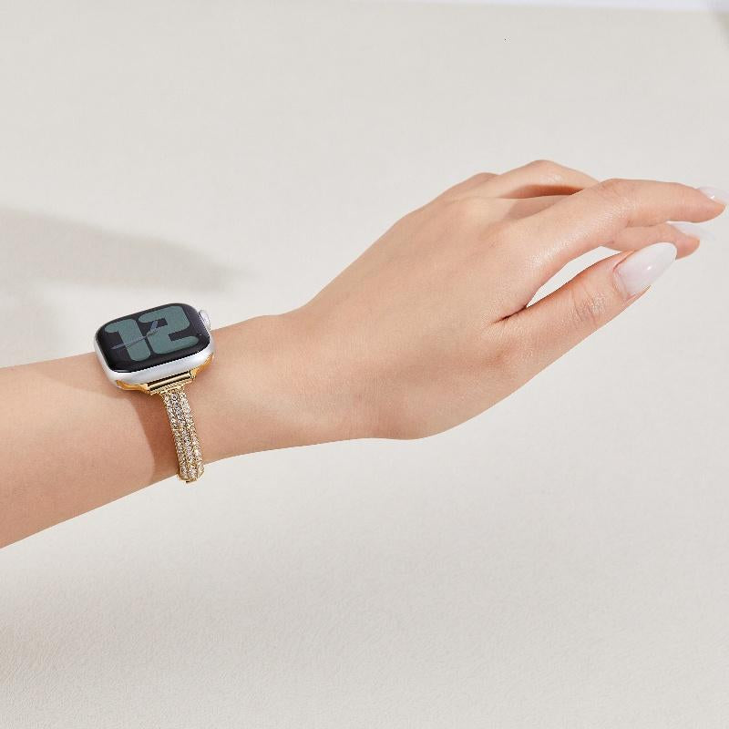 Sparkling Diamond Apple Watch Band: Slim, Stainless Steel, Series 1-Ultra