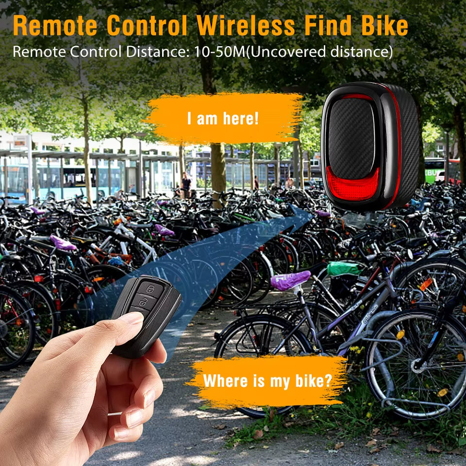 Anti-Theft Bike Alarm: Brake Light, Remote, Waterproof