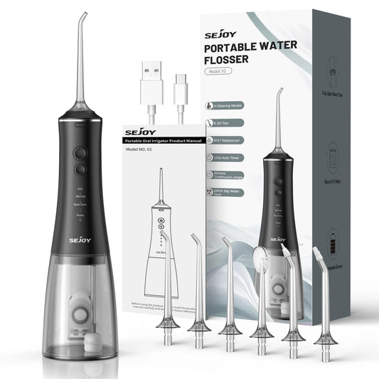 Oral Irrigator USB Rechargeable Water Flosser Portable Dental Water Jet 280ML Water Tank Waterproof Teeth Cleaner for Oral