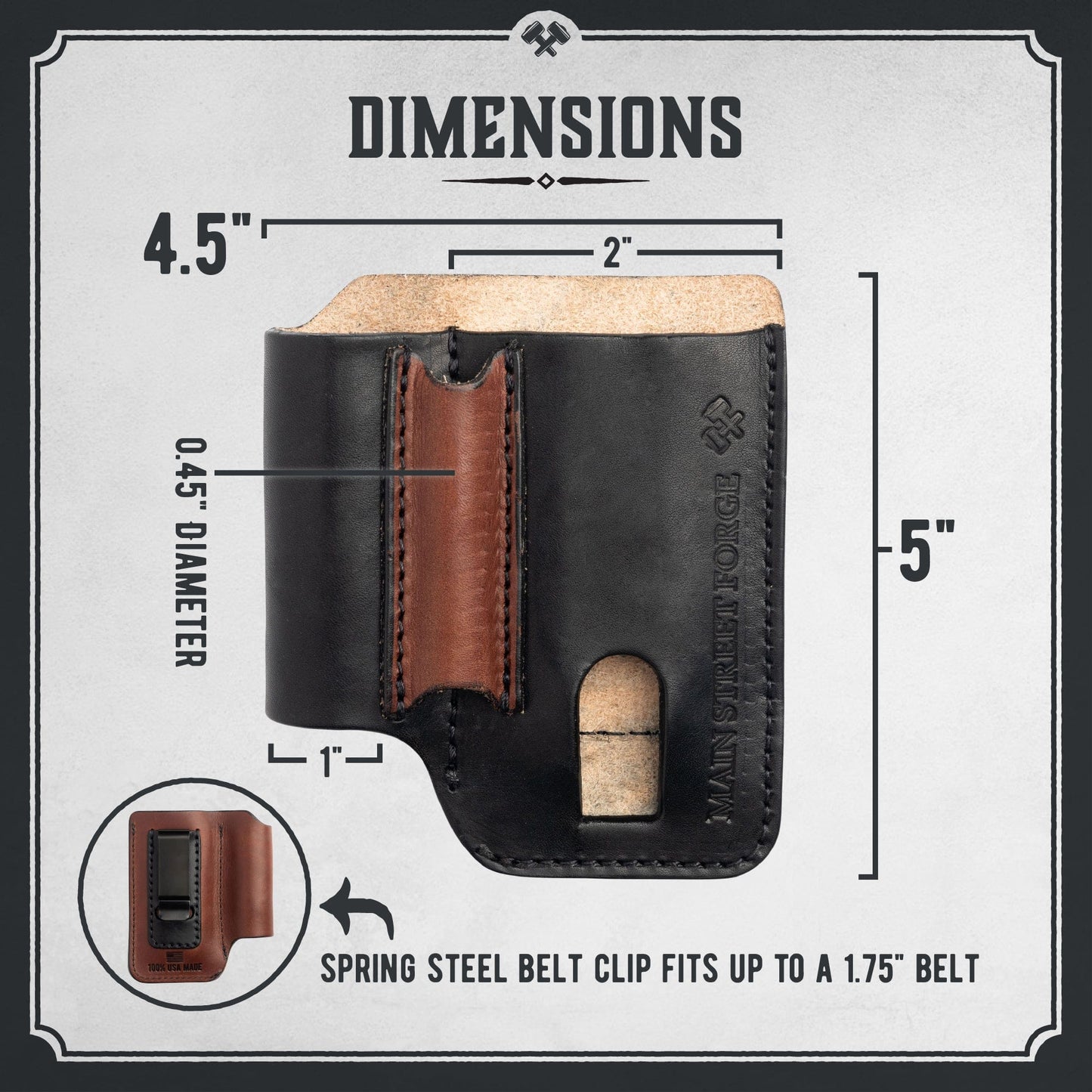 Leather EDC Belt Pouch - Multitool, Flashlight & Pen Organizer Sheath