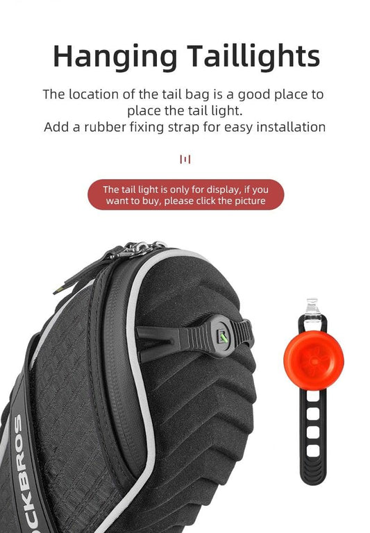 Waterproof Bike Seat Bag – 3D Shell Saddle Pack, Reflective Strap, Taillight Hook, Large Capacity, Easy Install for Mountain & Road Bikes