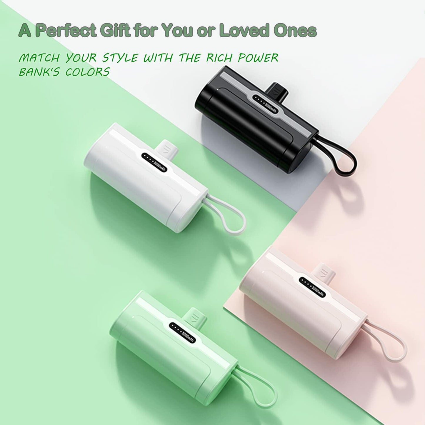 4800mAh Portable Power Bank - USB-C Compact Charger for Devices