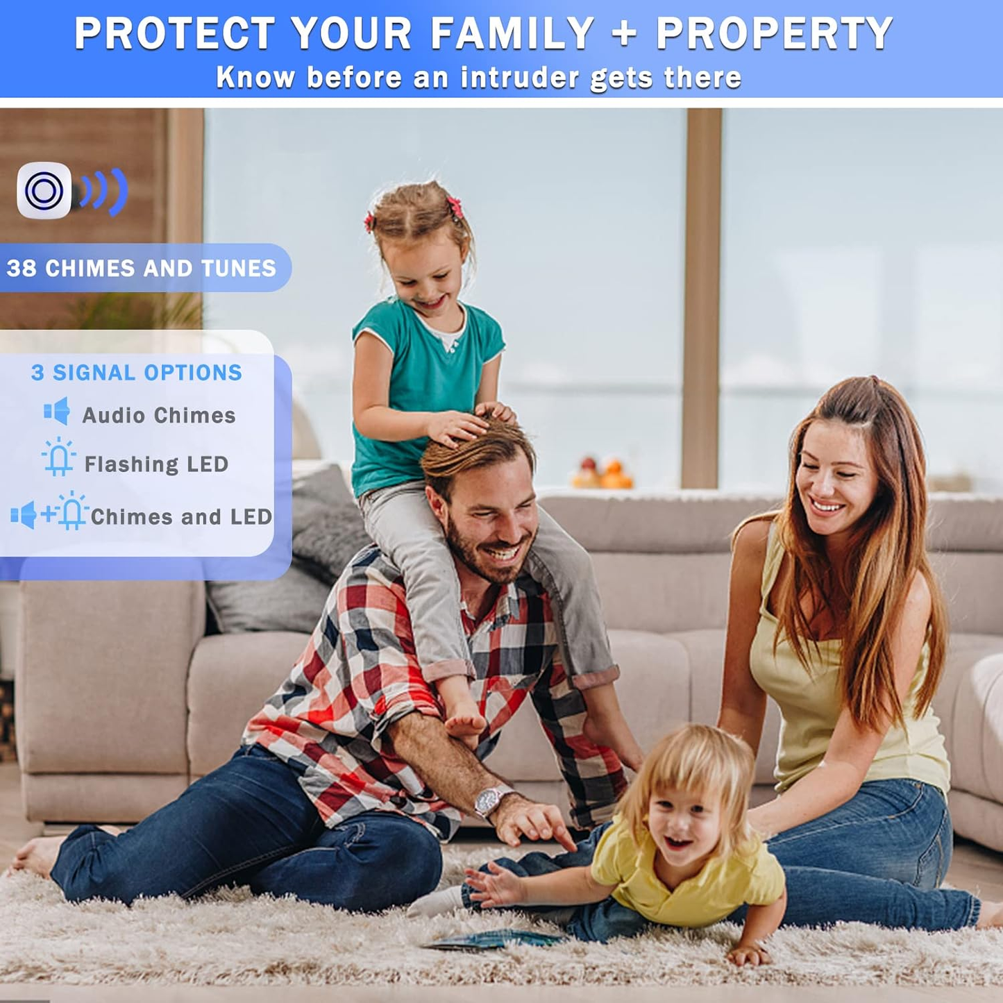 Motion Sensor Alarm,Wireless Driveway Alarm Indoor Home Security Business Detect