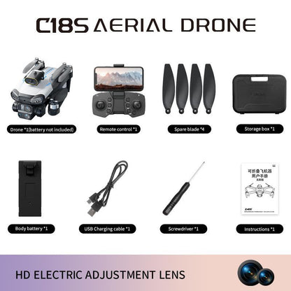 Aerial Drone F10 Pro 2025 GPS Positioning 4K UHD EIS Camera 5G Wifi FPV Brushless Motors Optical Flow Hover Intelligent Obstacle Avoidance Auto Return 360° Stunt Roll Two Batteries