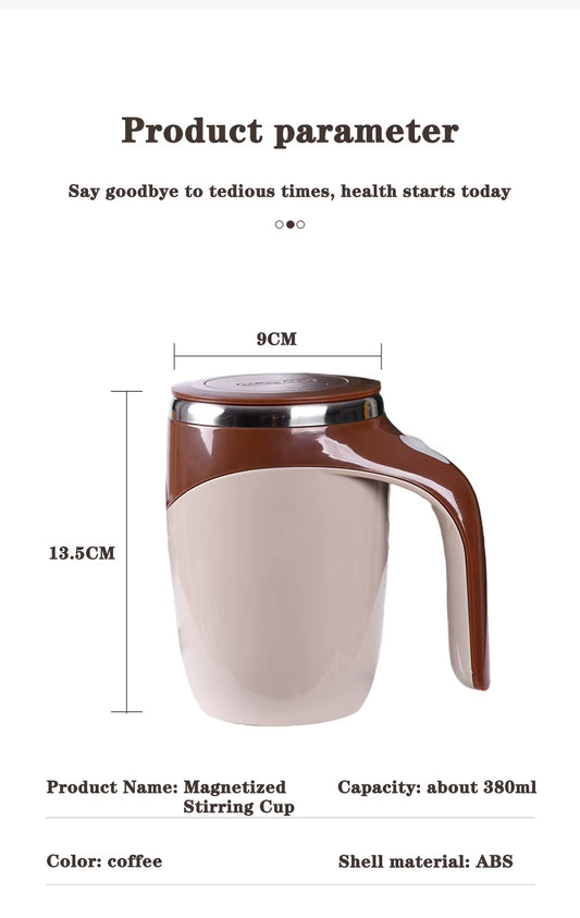 Smart Auto-Stirring Coffee Cup | Electric Magnetic Milk & Beverage Mixer | 304 Stainless Steel Design