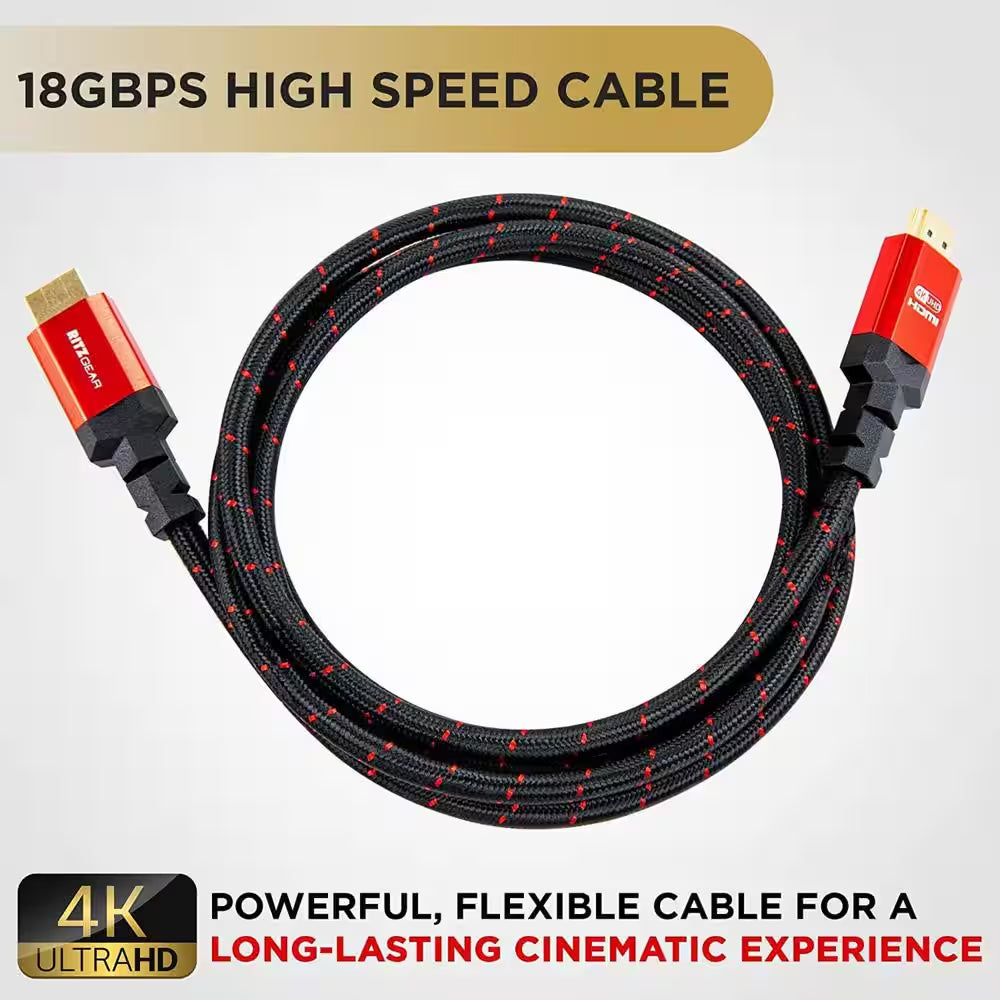 3 Ft. 4K HDMI Cable, High Speed 18 Gbps HDMI to HDMI Cable (3 Pack) - Red