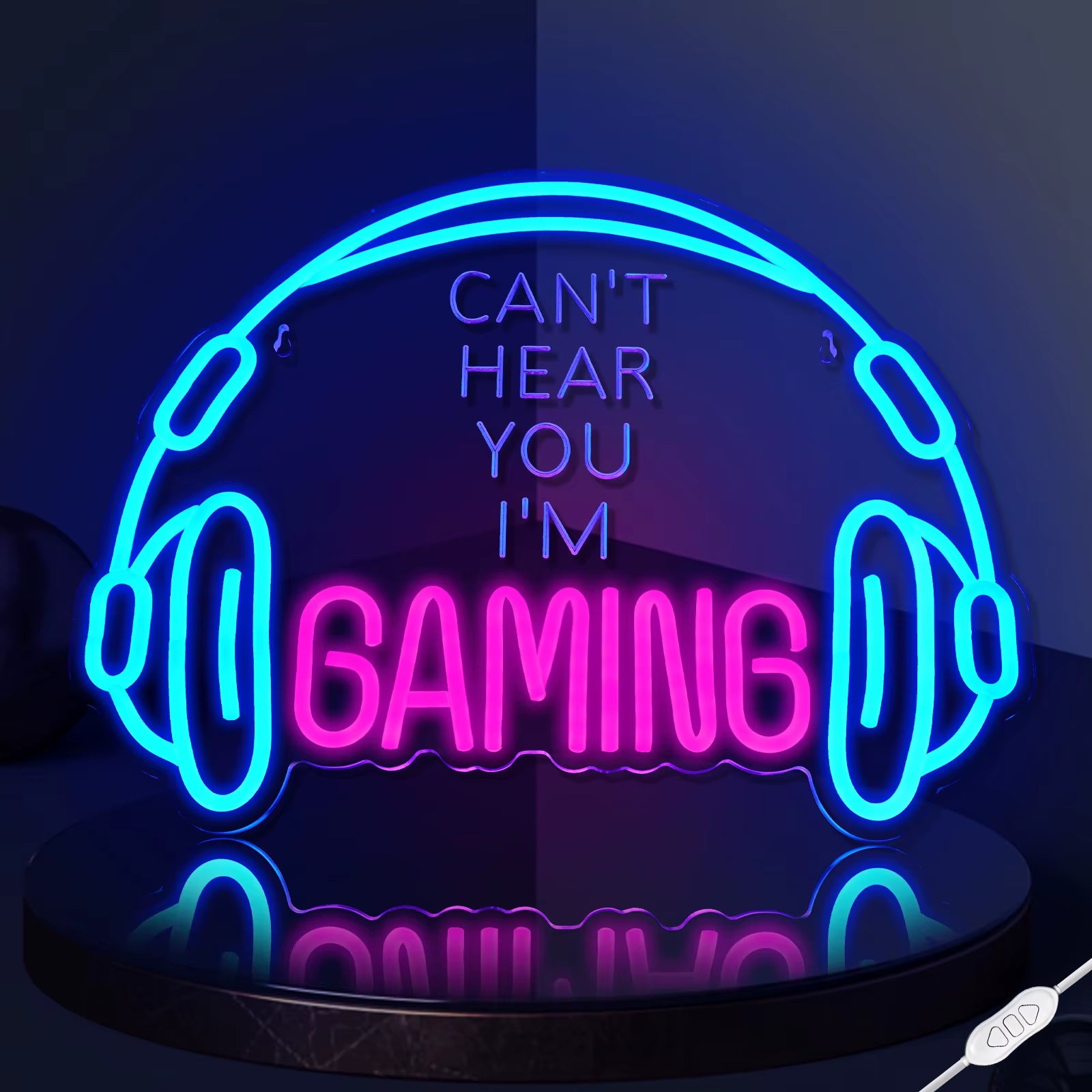 I'M Gaming Neon Signs for Wall Decor Headset LED Lights Game Room Decoration for Home Bedroom Internet Bar Party Gift for Gamer
