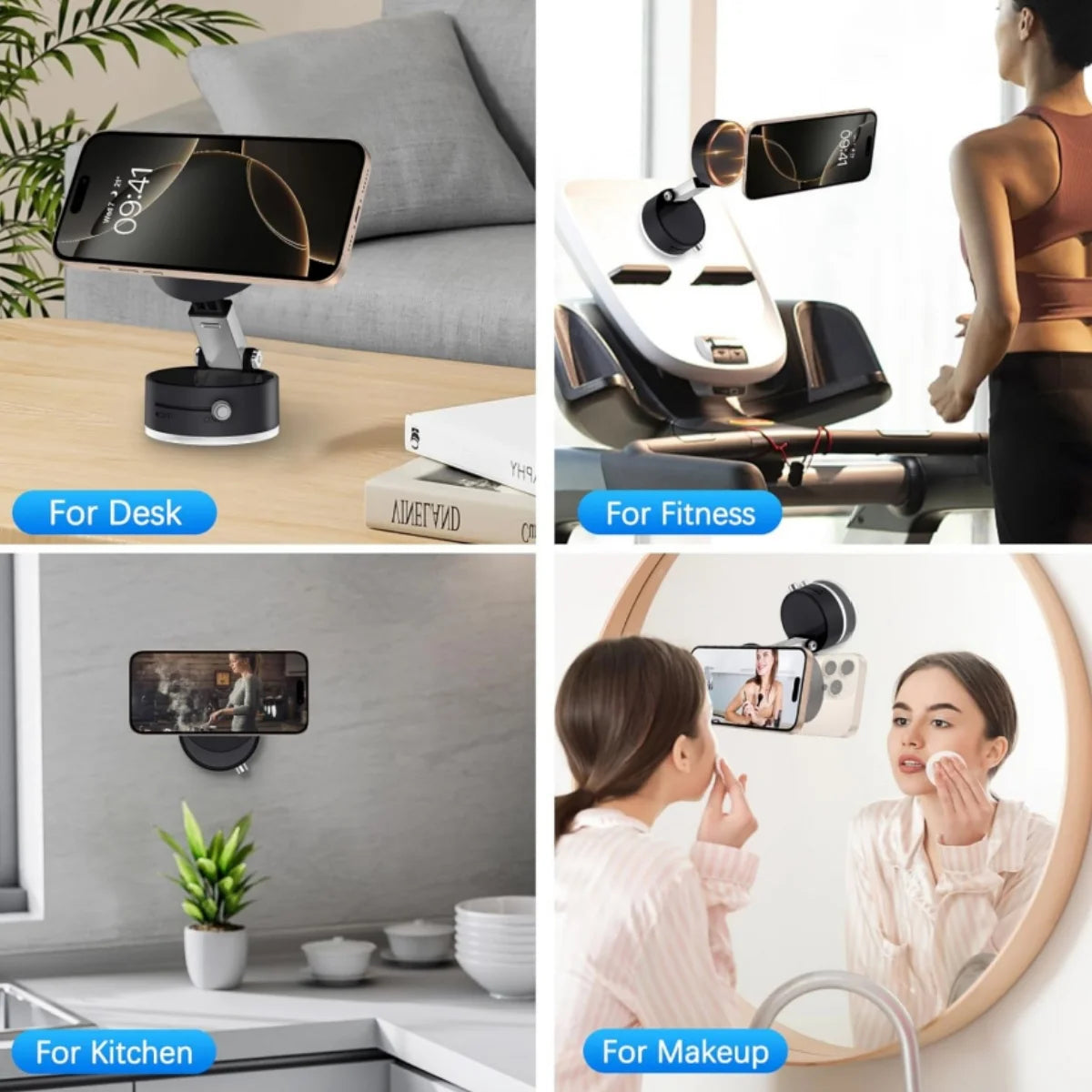 Cell Phone Holder Vacuum Magnetic Adsorption for Mount Convenient Folding Suction Cup Household Lazy Holder for Multi-Purpose Scenes