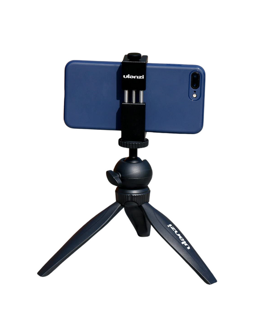 02S Universal Metal Phone Tripod Mount - Aluminum Clamp with Cold Shoe for Smartphones