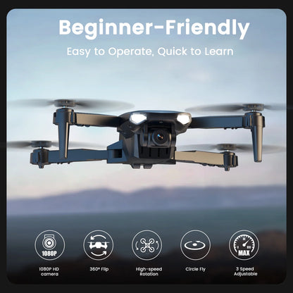 Drone with Camera for Kids 8-12, WF11 1080P Foldable Quadcopter with FPV Transmission, 2 Batteries, Black