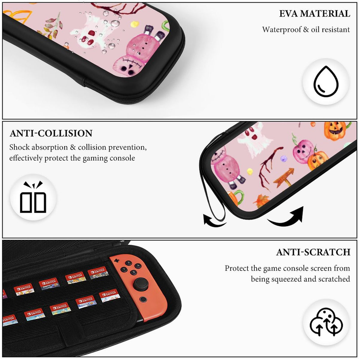 Travel Case – Spooky Doodles – Compatible with Nintendo Switch 2
