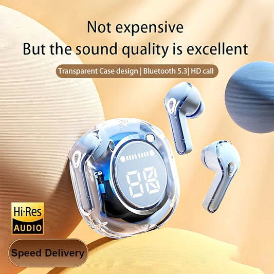 T8 PRO Tws Bluetooth Earbuds Transparent with LED Digital Display Wireless In-Ear Earphone for Xiaomi Huawei Iphone Headphone