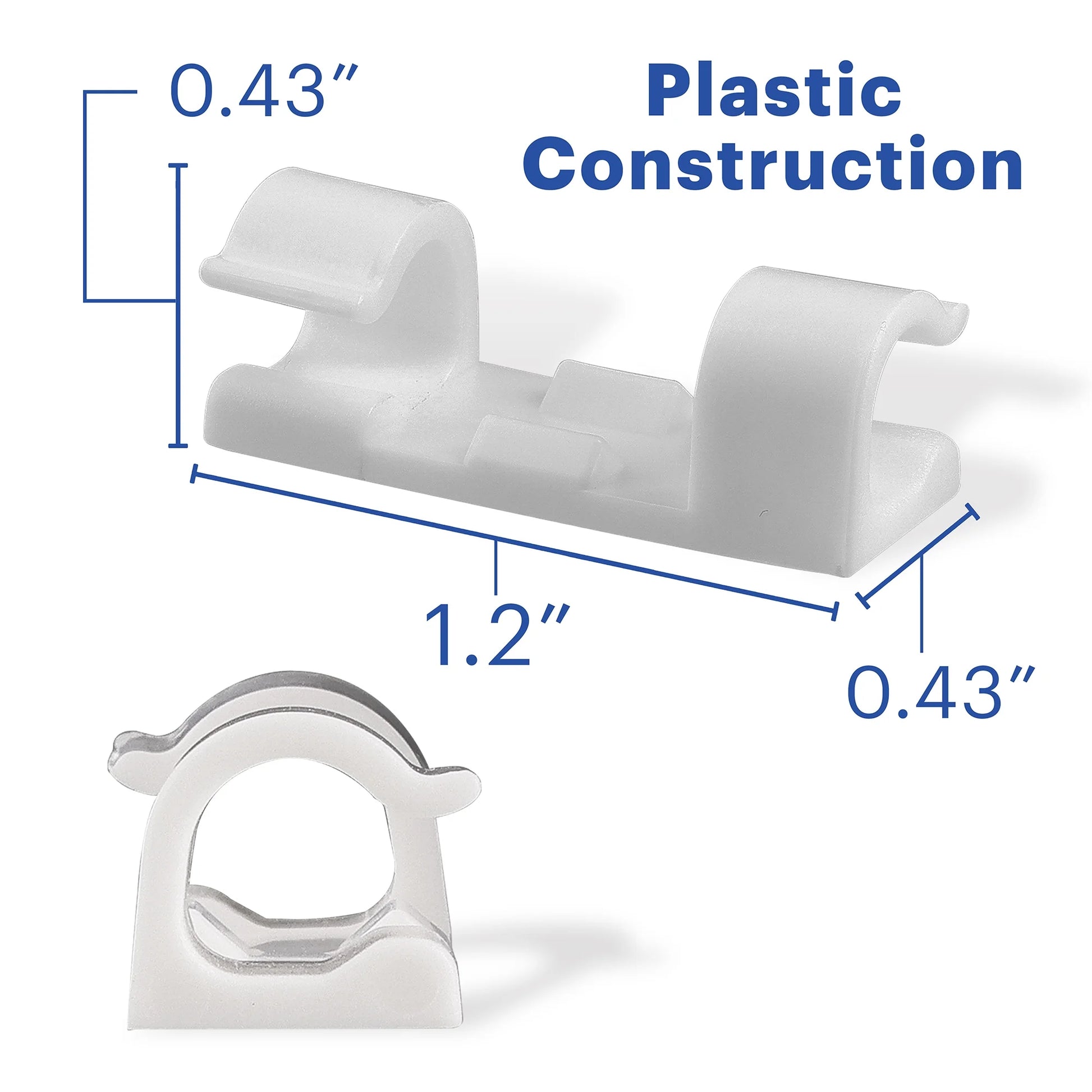Peel and Stick Adhesive Cable Management Clips, 24 Count